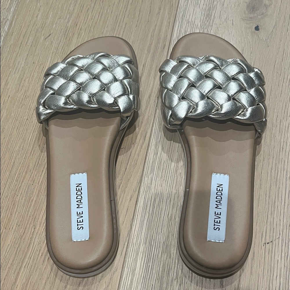 Steve Madden Metallic Braided Slide Sandals